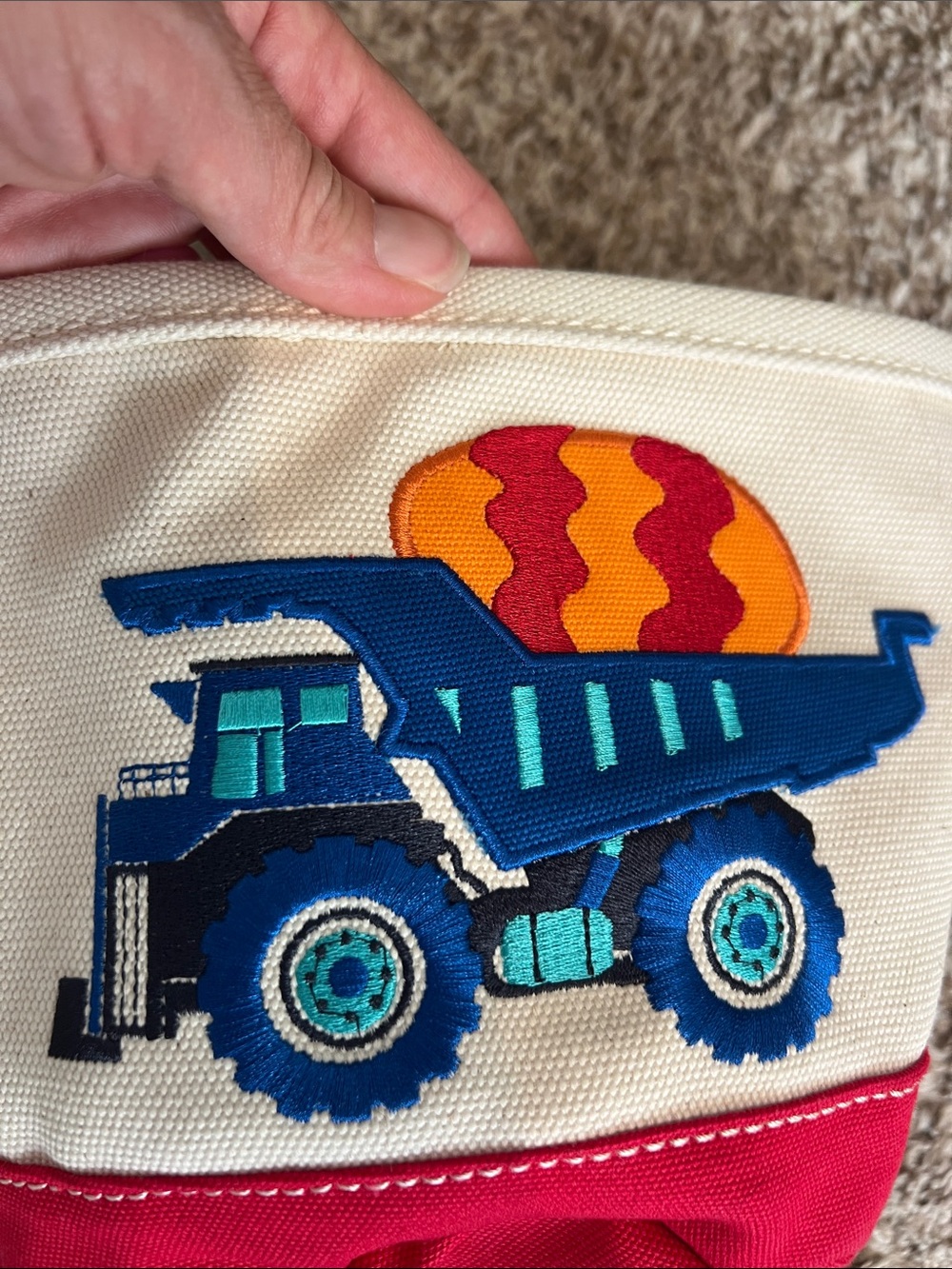 Land's End Easter Basket for Boy- Dump truck with egg - Personalized- Logan - Picture 12 of 12